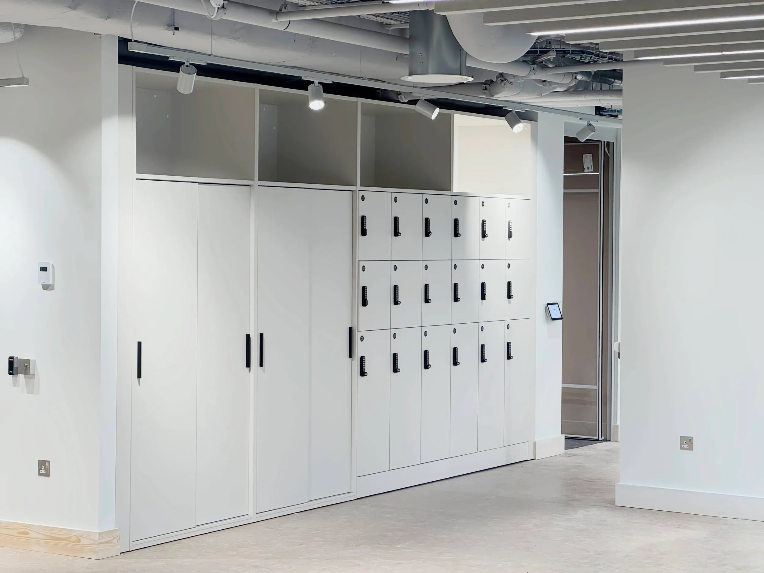 REFRAME custom fitted office storage solutions and lockers in a modern London workspace