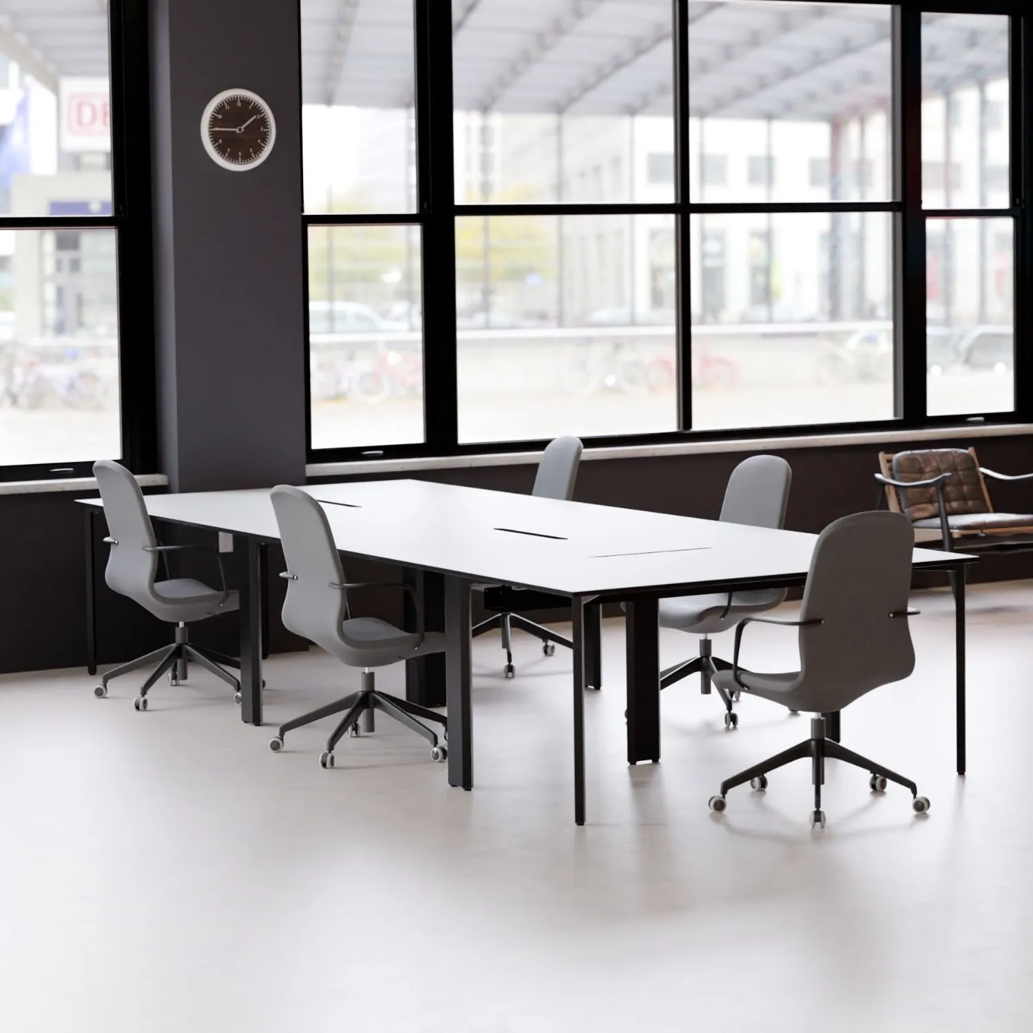 REFRAME modular office desk system with click-together design in contemporary London office