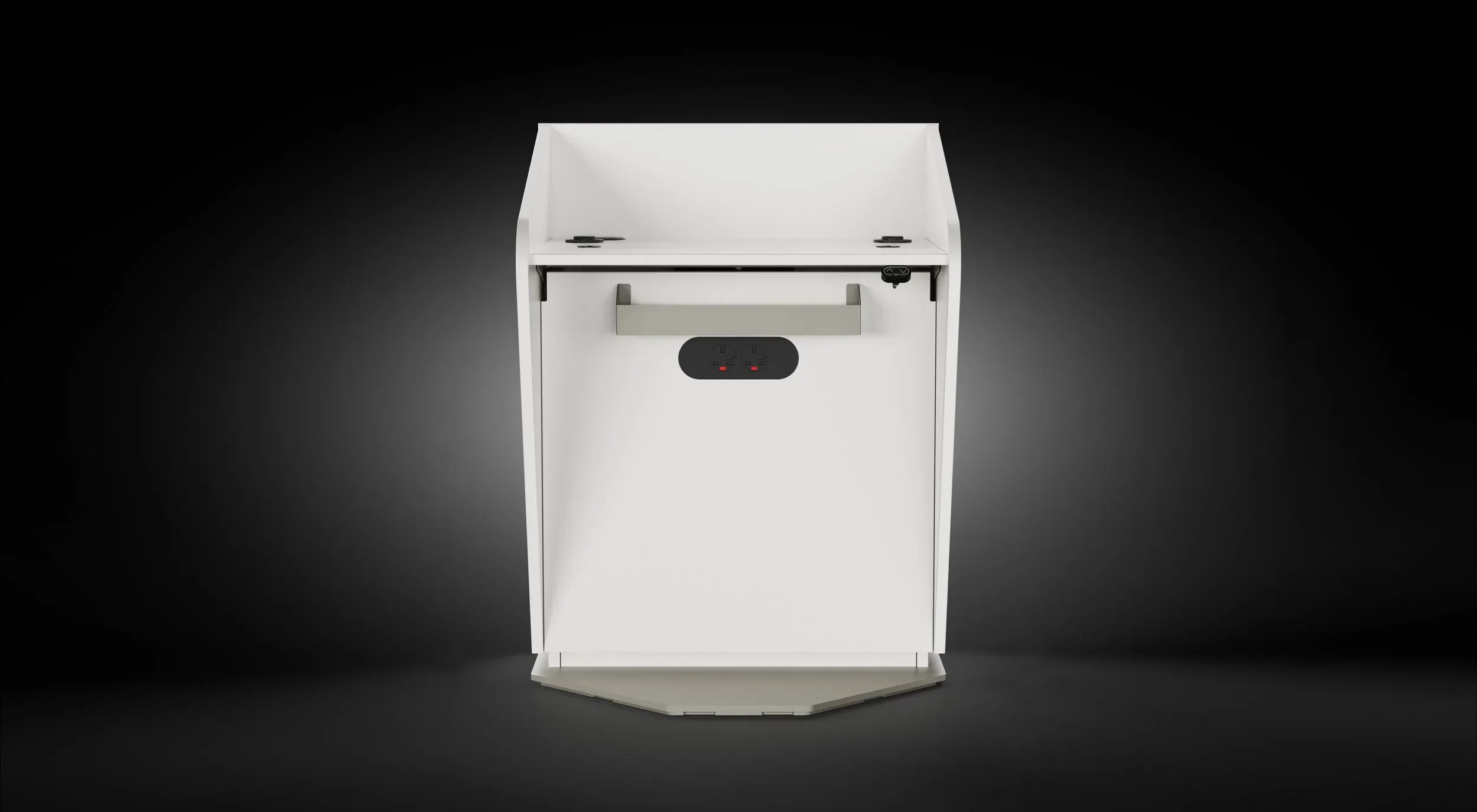 H.A.L. Height Adjustable Lectern with integrated AV - mobile podium for presentations UK