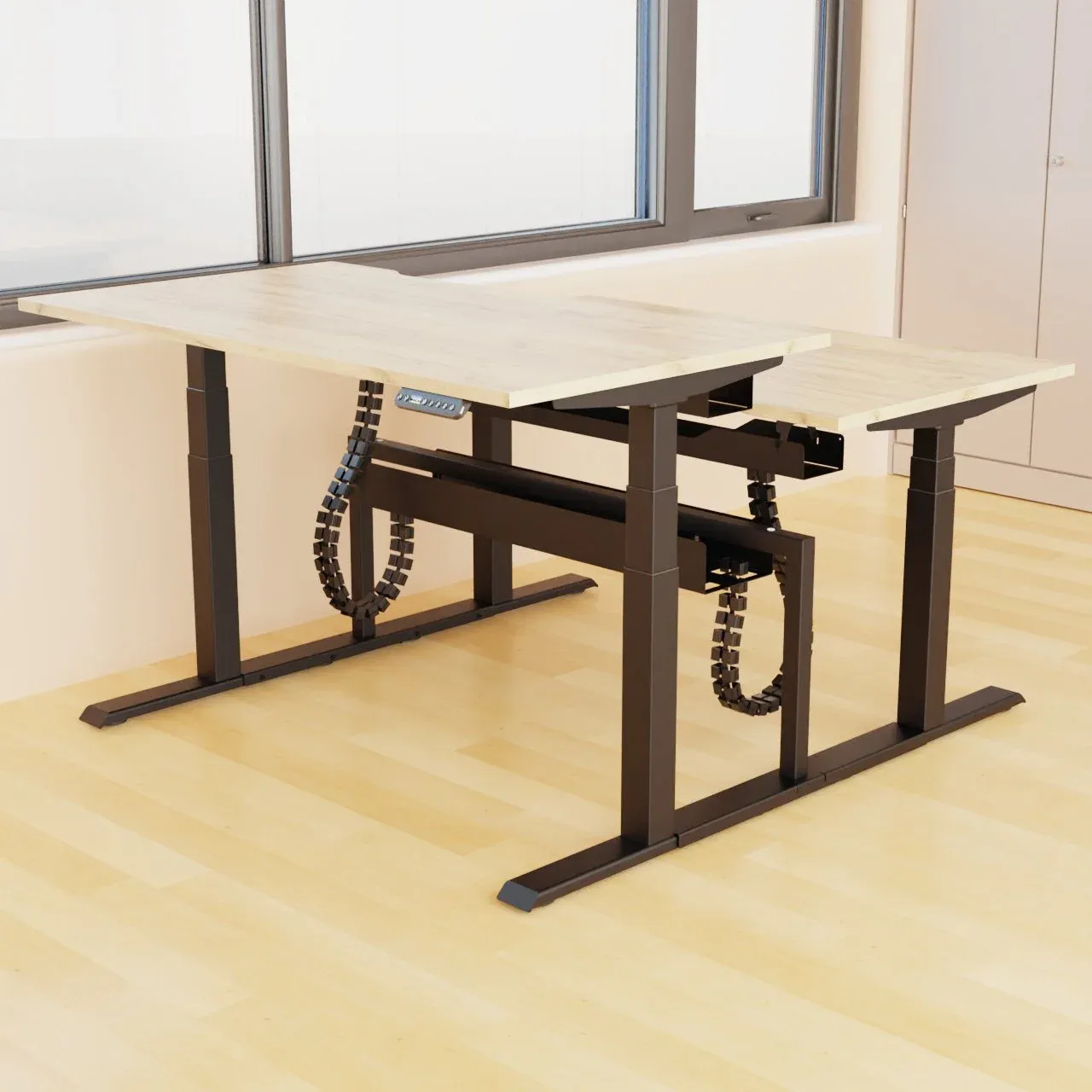 R!se sit-stand desks installed in modern London office